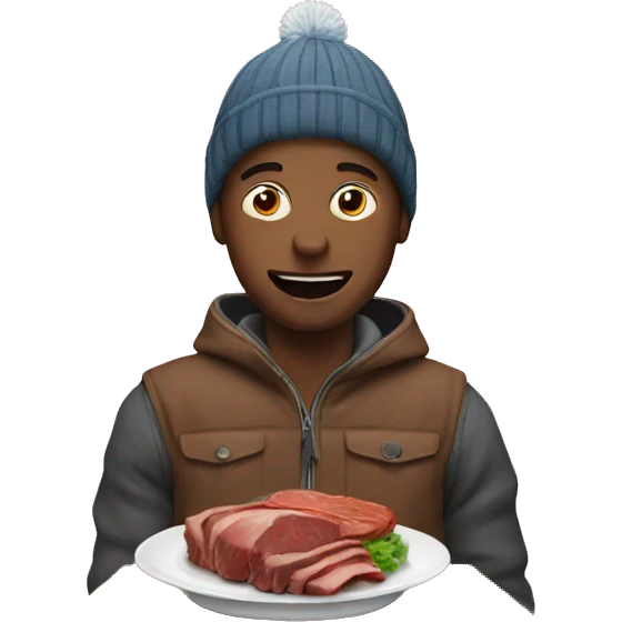 Eating meat in winter emoji