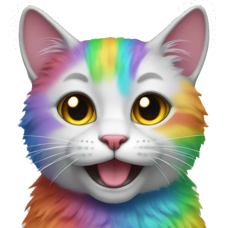 rainbow cat happy emoji