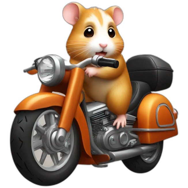 Hamster on a motorcycle with sidecar emoji