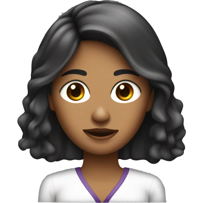 Mujer tes trigueña con cabello oscuro con tijera de peluquera  emoji