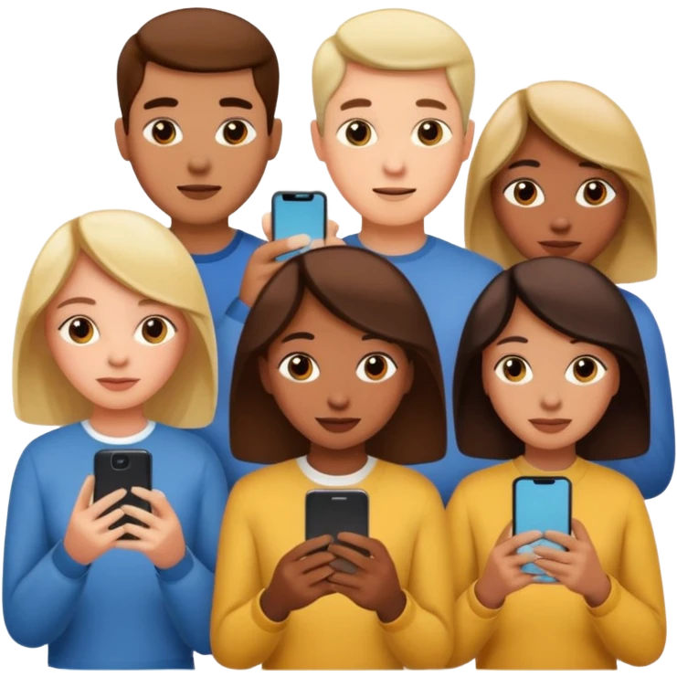a lot of people on there phones emoji