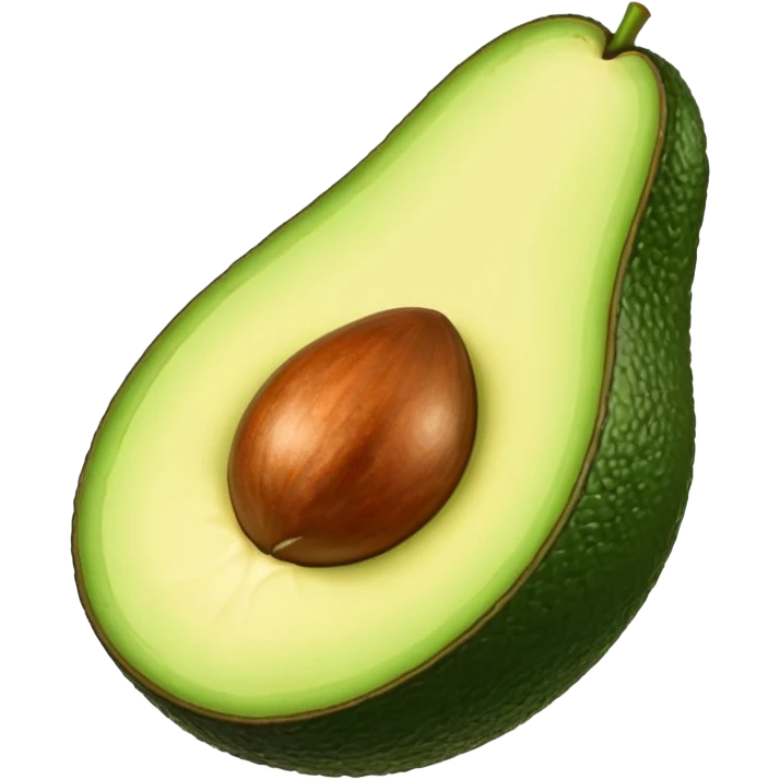 ripe avocado fruit cut in half emoji