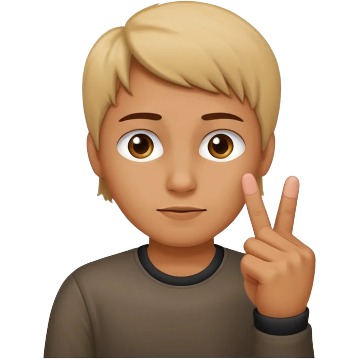 Shy middle finger emoji