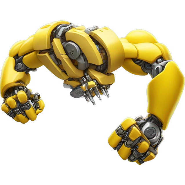 Flexing yellow mechanical cyborg bicep and arm emoji