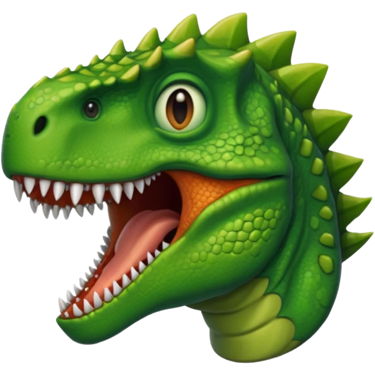 dinosaur front face, half body emoji