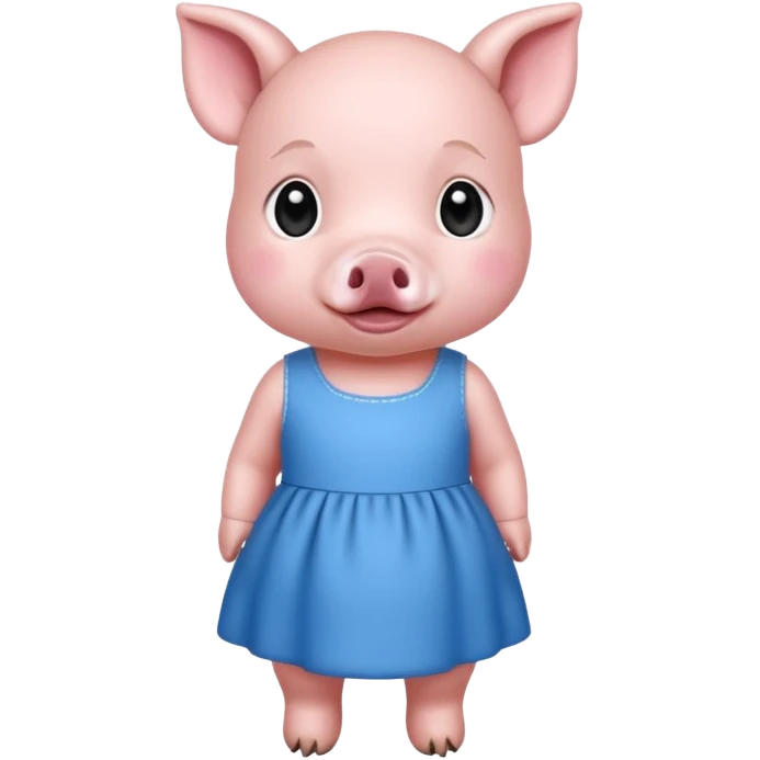 a baby pig wear blue dress emoji