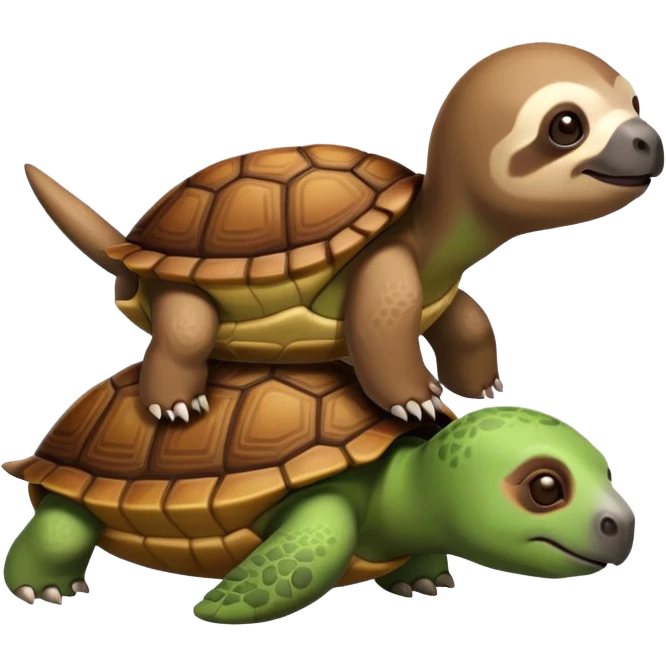 Turtle and Sloth mixed in emoji