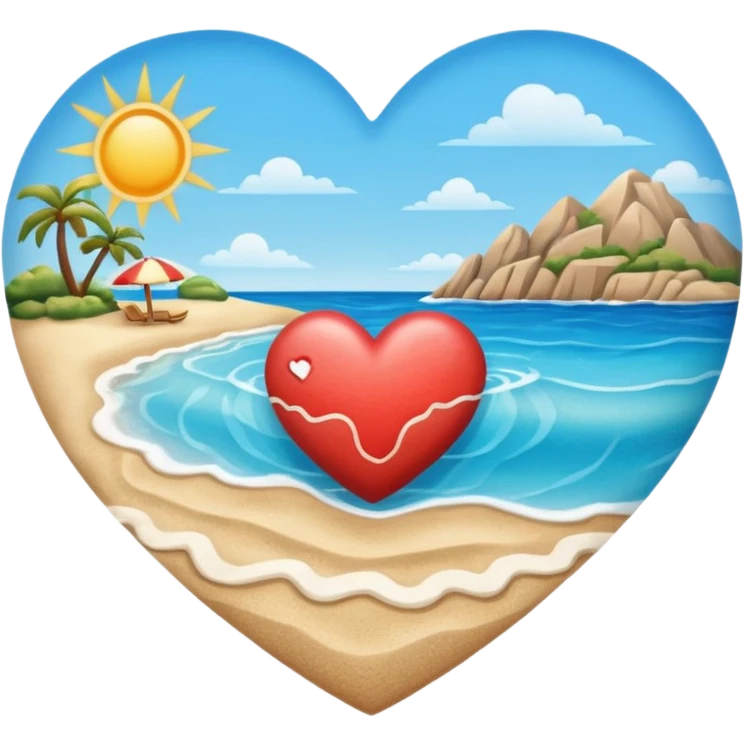 A heart with a beach inside  emoji