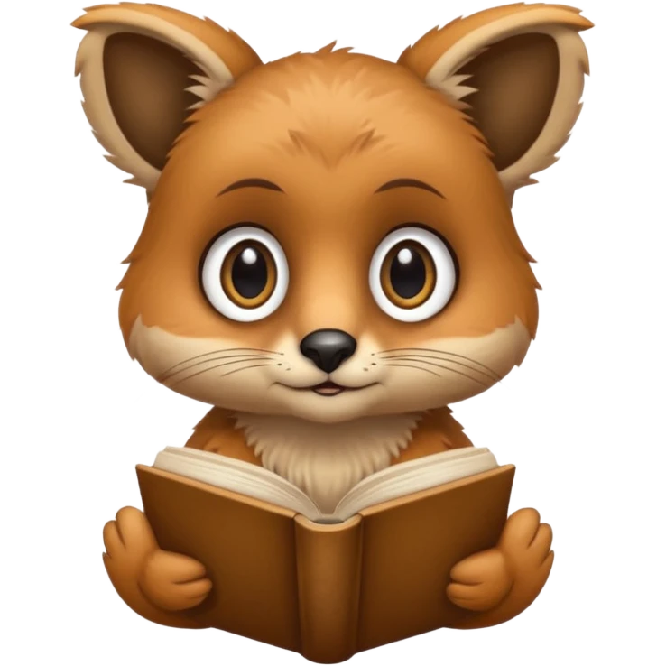 animal reading books emoji