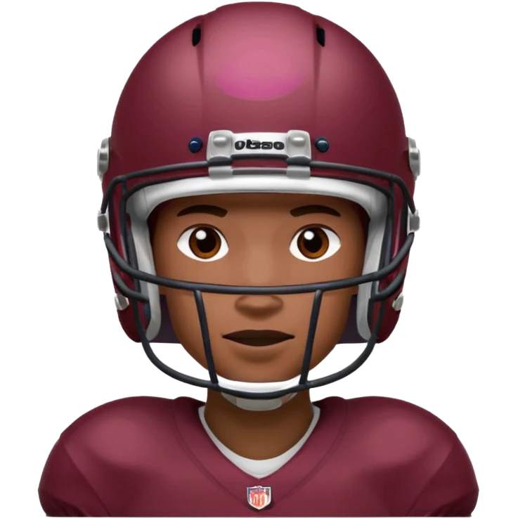 college football player Maroon color ( face and Helmet ) emoji