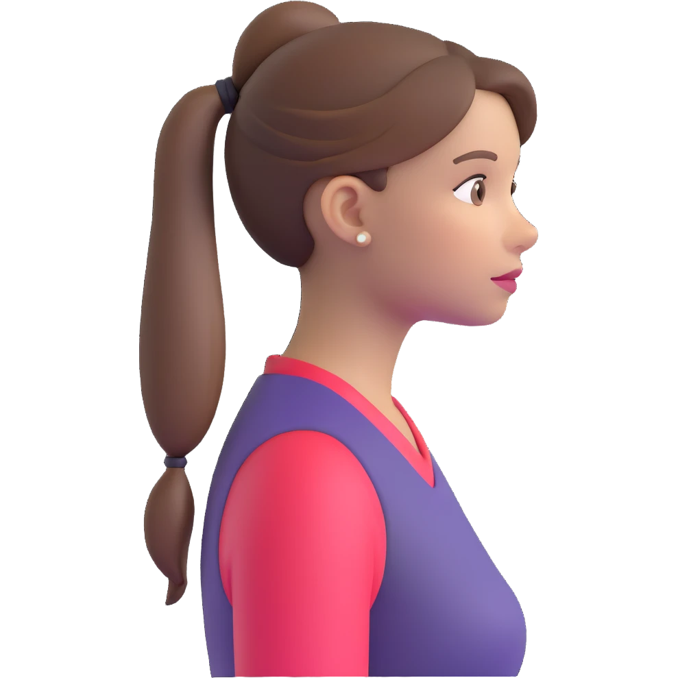 girl with brown hair and ponytail emoji
