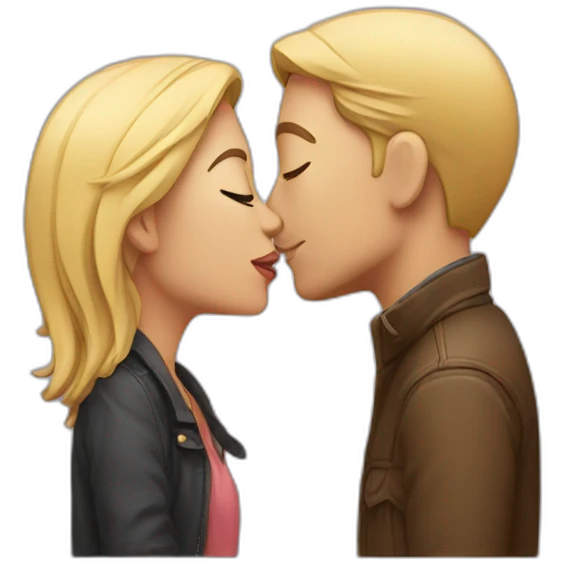 Kissing couple emoji
