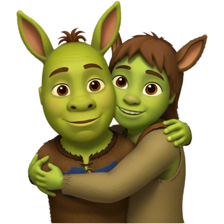 shreck hugging donkey emoji