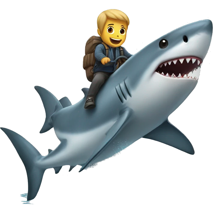 shark riding emoji