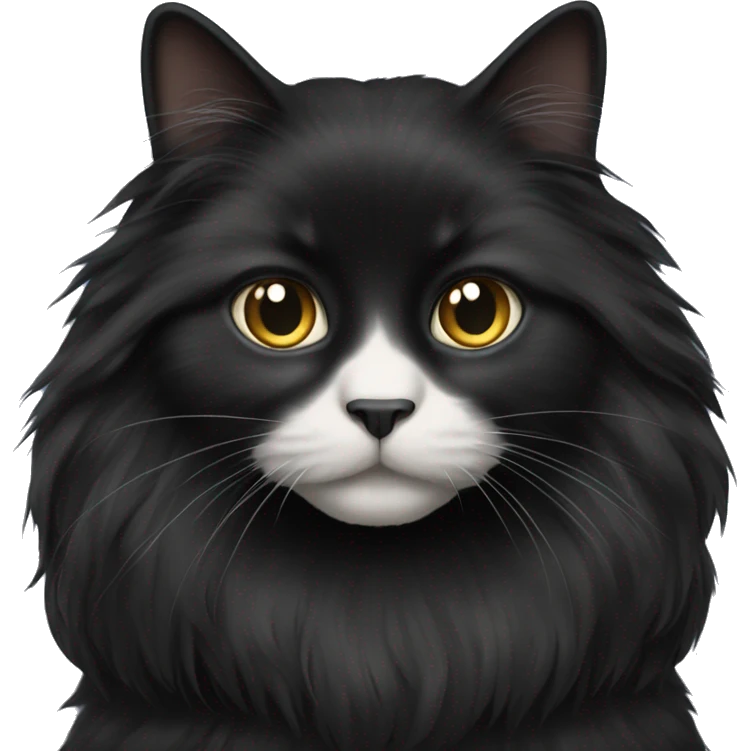 Black long haired cat emoji