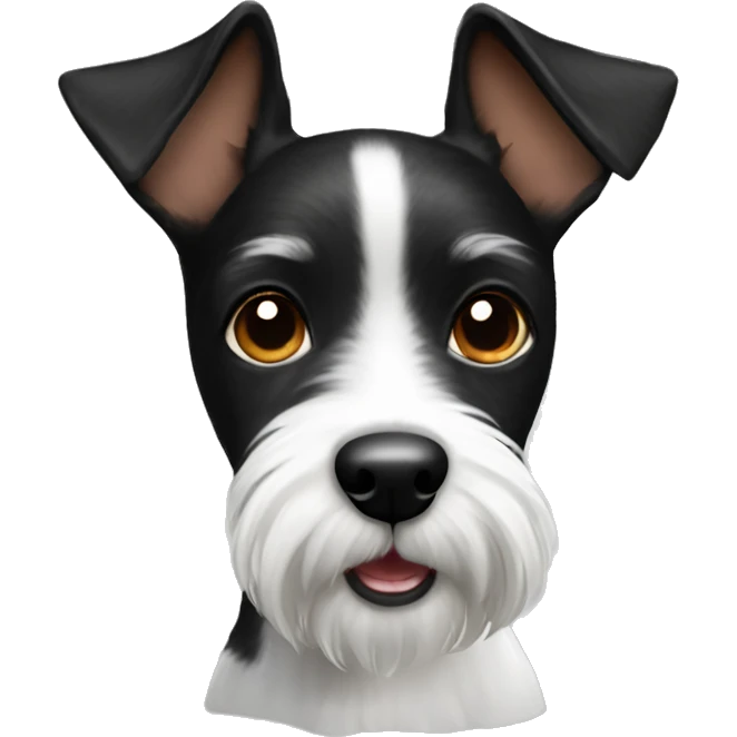 black and white mini fox terrier dog emoji