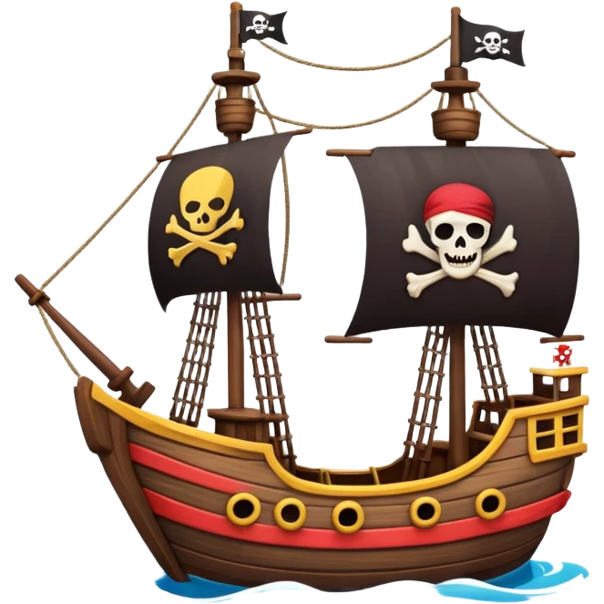 simple small Pirate Ship Ride emoji