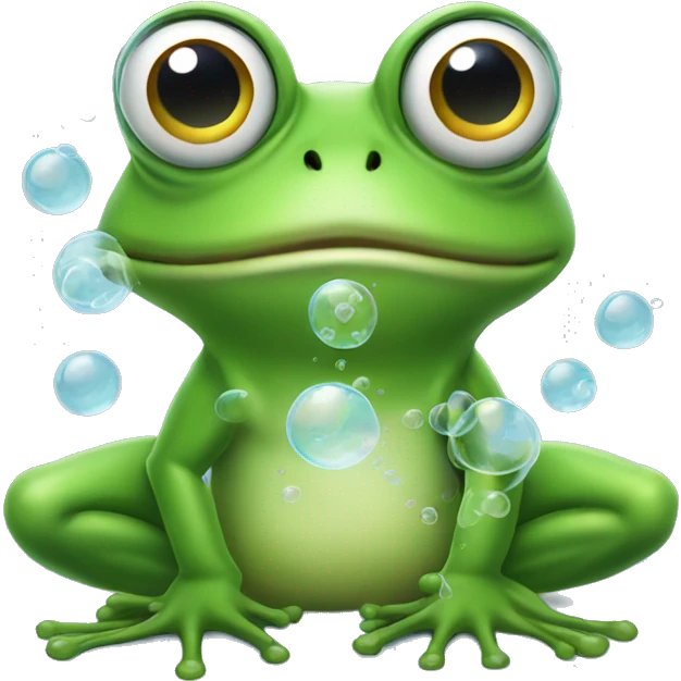 frog blowing bubbles  emoji