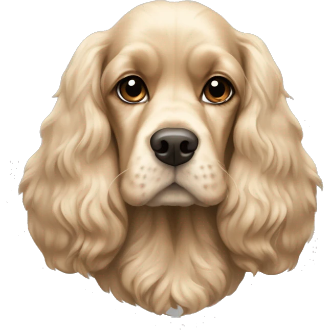 A light-colored cocker spaniel with a crest.  emoji