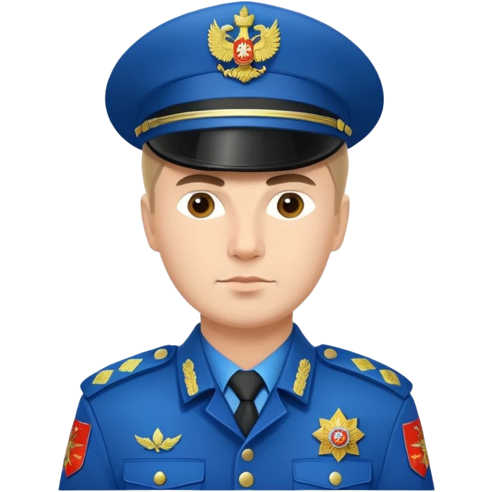 Russian policeman with traditional Russian police hat and uniform emoji