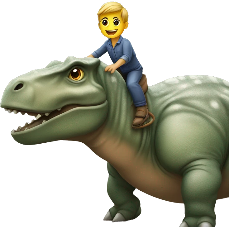 Dinosaure sur un hippopotame emoji