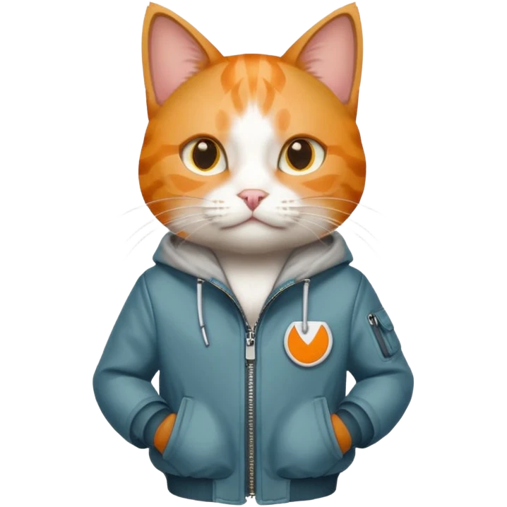 cat with cool jacket emoji