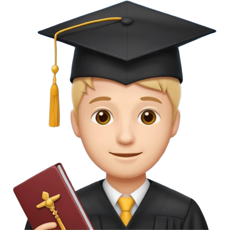 emoji man student at university with graduation cap and airplane, happy, programme erasmus,white background emoji