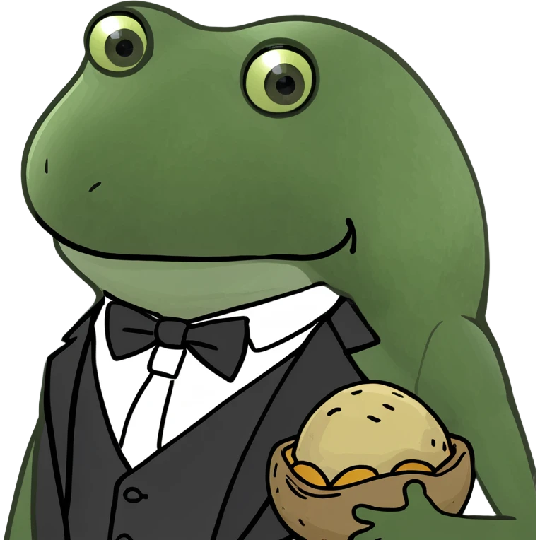 A frog and a potato getting married emoji