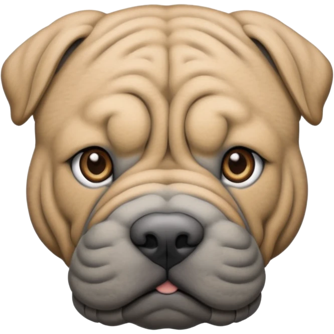 Grey blue shar pei with hazel eyes emoji
