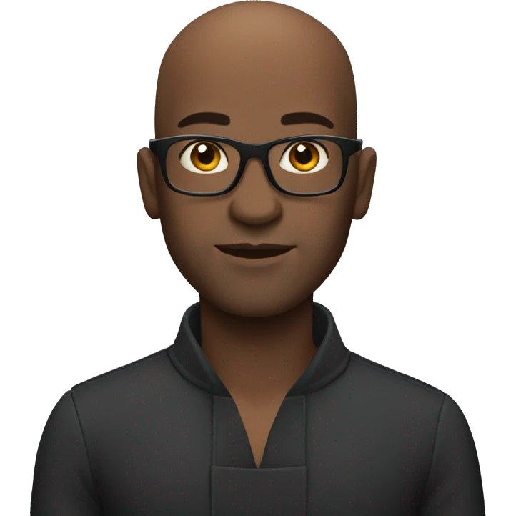 Black bald man emoji