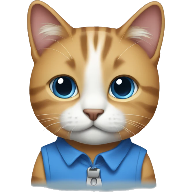 I cat wearing a blue shirt  emoji