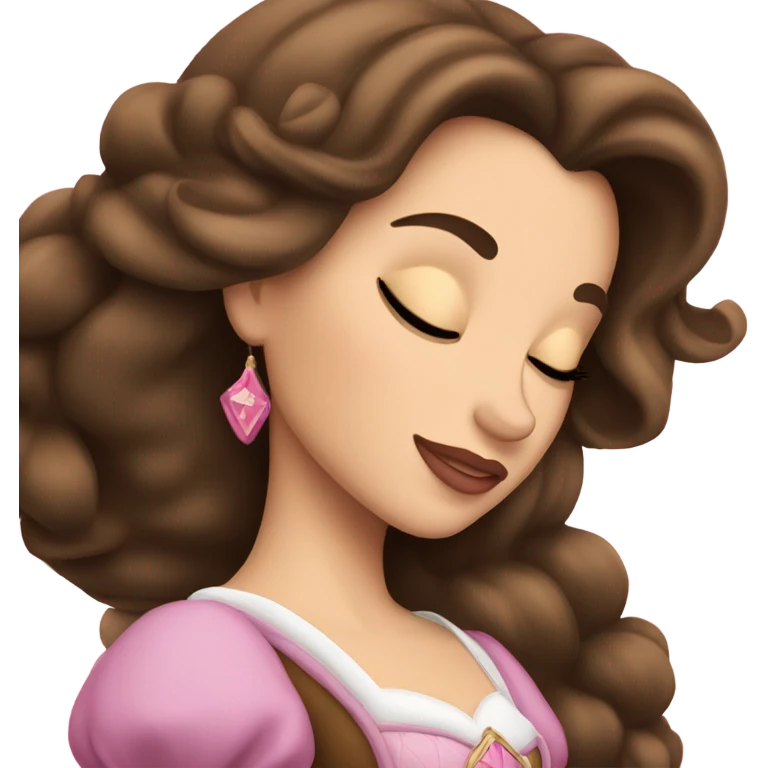 Sleeping brunette beauty princess Disney emoji