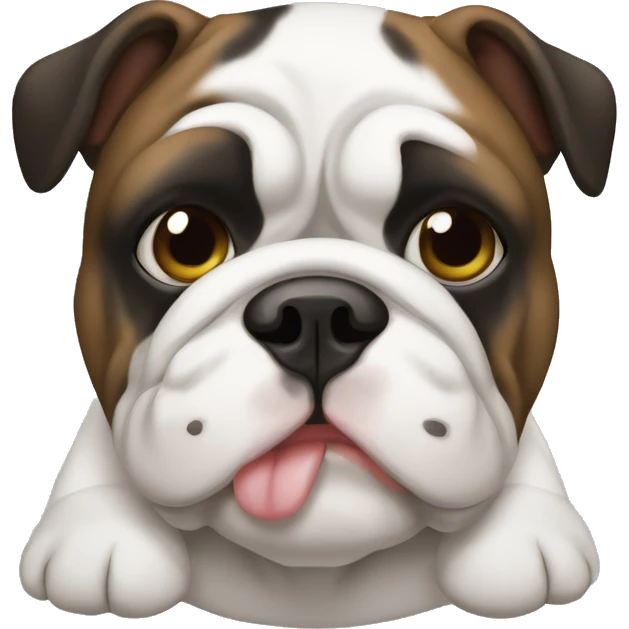 Bulldog french preto e branco  emoji