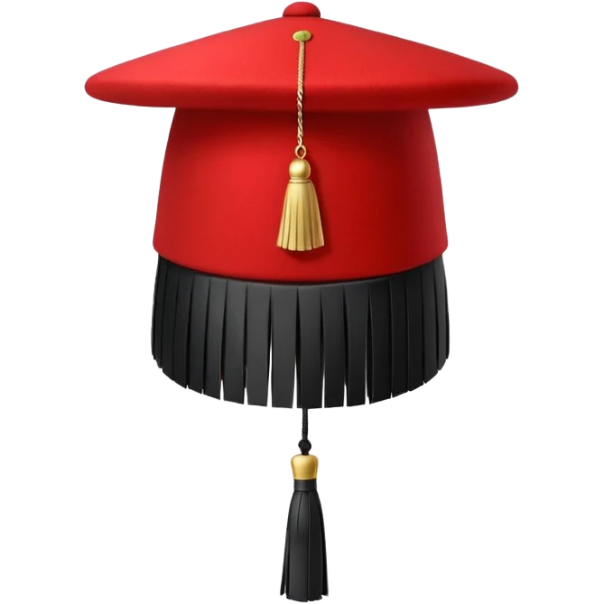 classic red fez hat with black tassel emoji