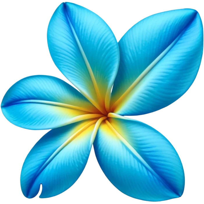 neon royal blue and cyan plumeria (no yellow) emoji