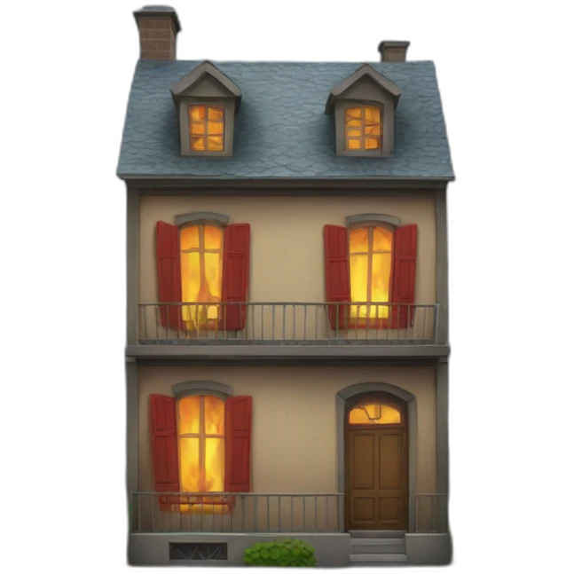 Maison en feu emoji