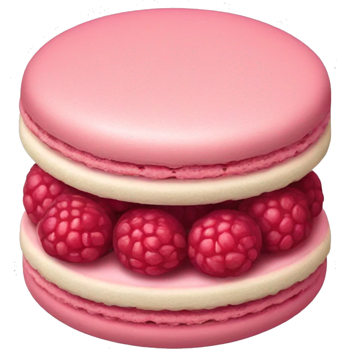 a raspberry macaron emoji