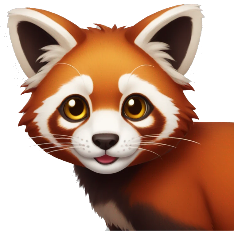 Red Panda Cat hybrid full body emoji