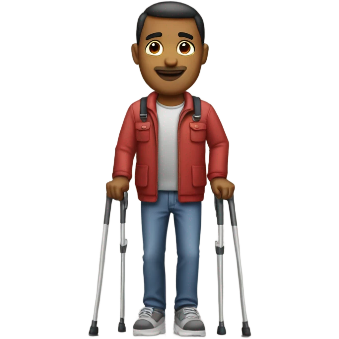 Dad with crutches emoji