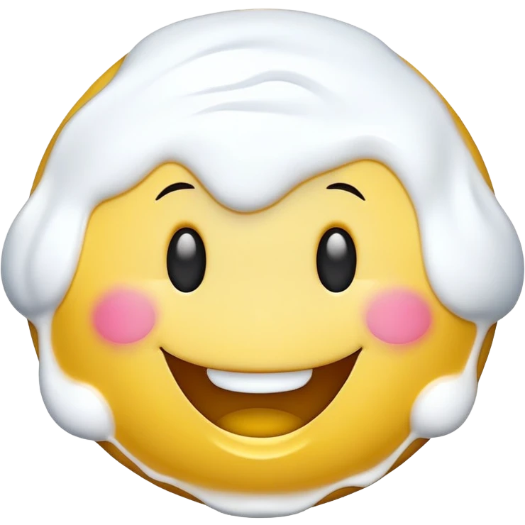Smiley face with white icing all over face emoji