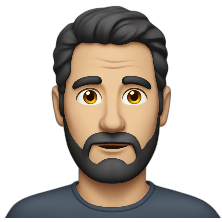 dark-haired Spanish man without beard without moustache, 50 years old emoji