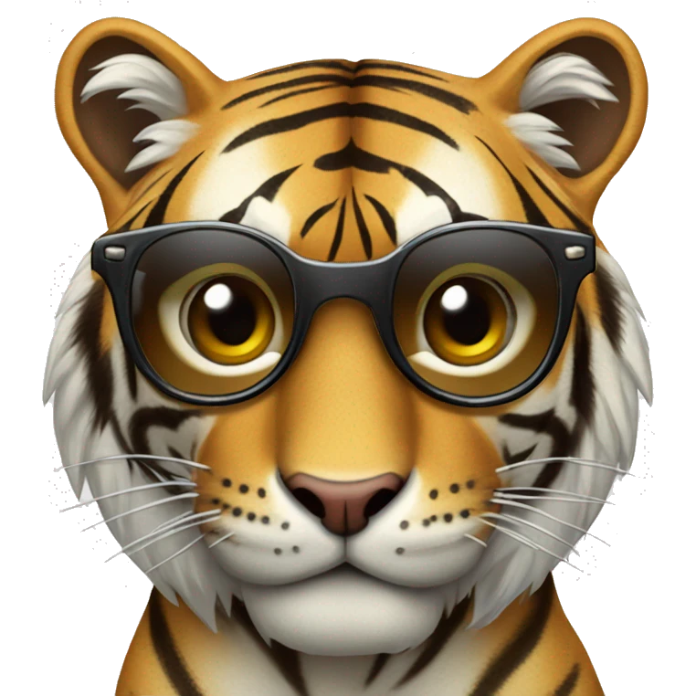 tigre con gafas de sol y con joyas emoji