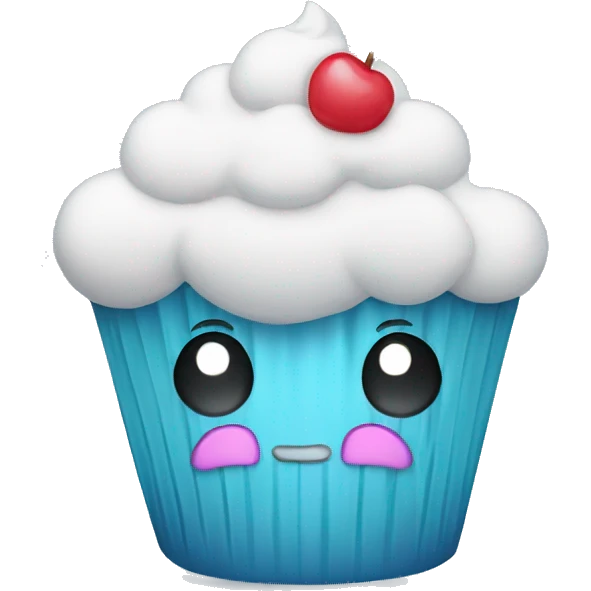 Sad cupcake with a rainy cloud as icing  emoji