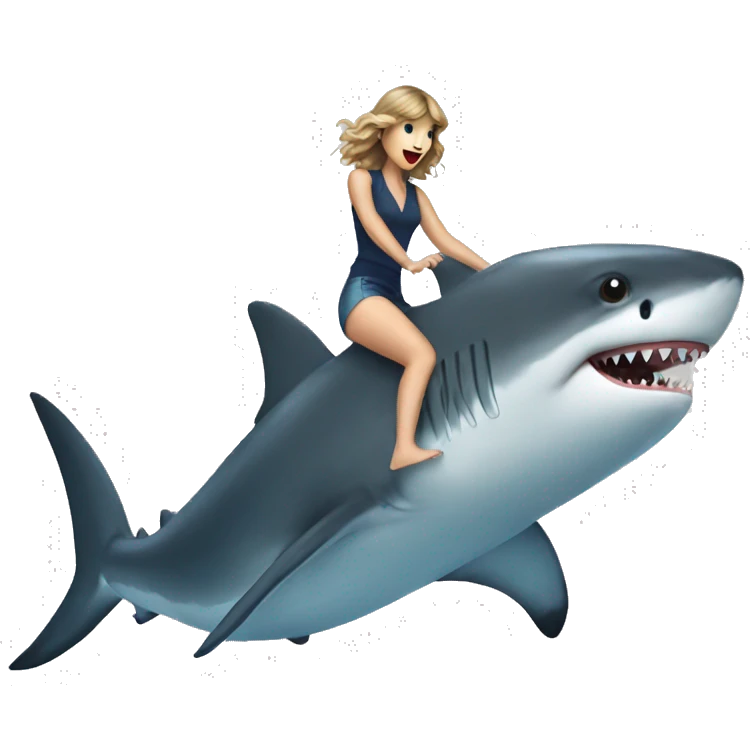 Taylor swift riding a shark emoji