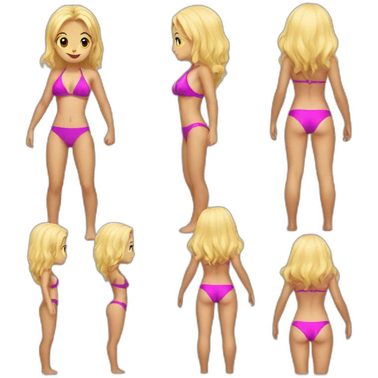 hot catgirl blonde swim suit emoji