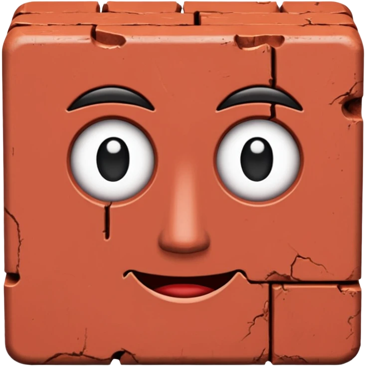 A brick with a face emoji