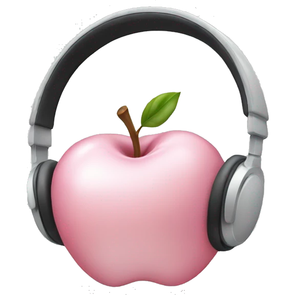 pale pink apple headphones emoji
