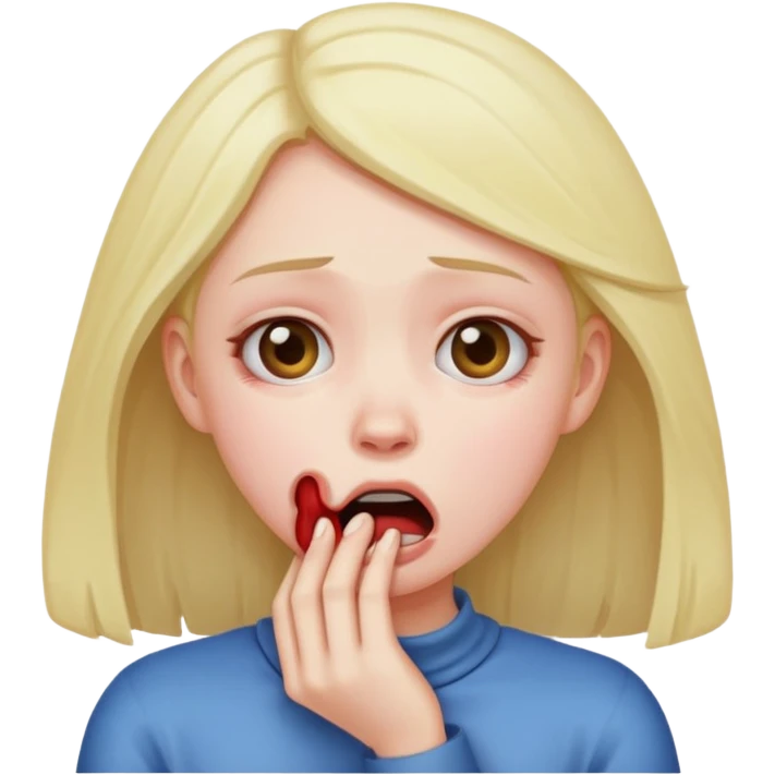 girl choking in despair emoji