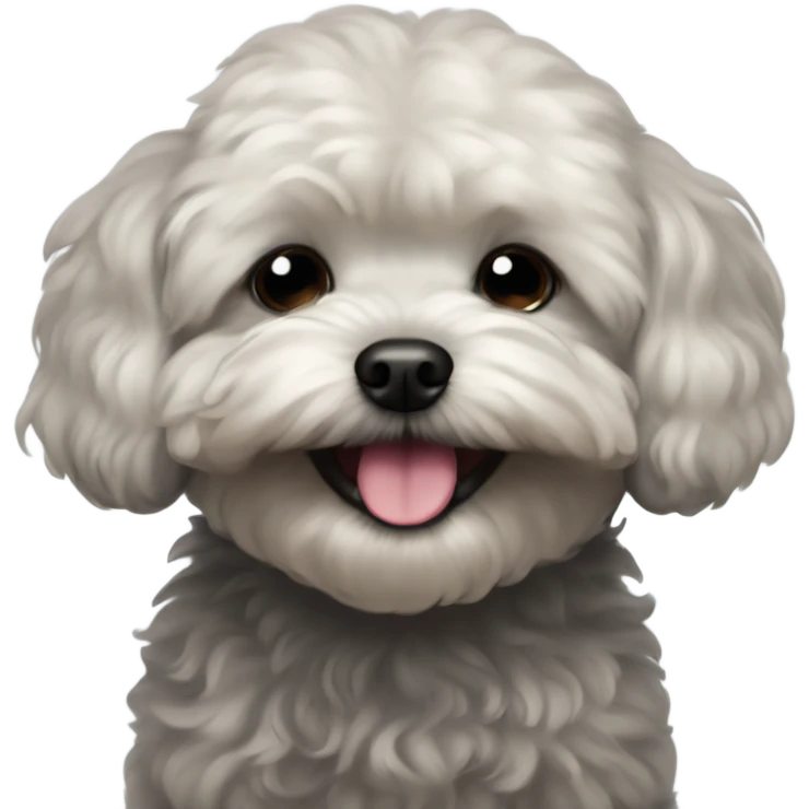 Black maltipoo eyes closed laughing  emoji