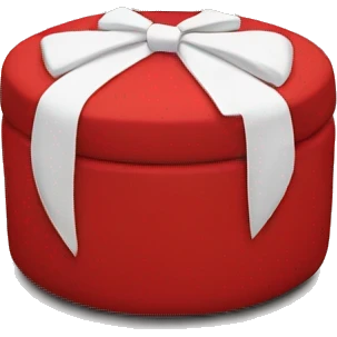 Red round ottoman with a white bow on it emoji